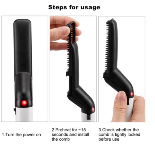 Electric Brush Professional Hair Comb Brush Beard Straightener Hair Curler Fast Heating Styling Tools