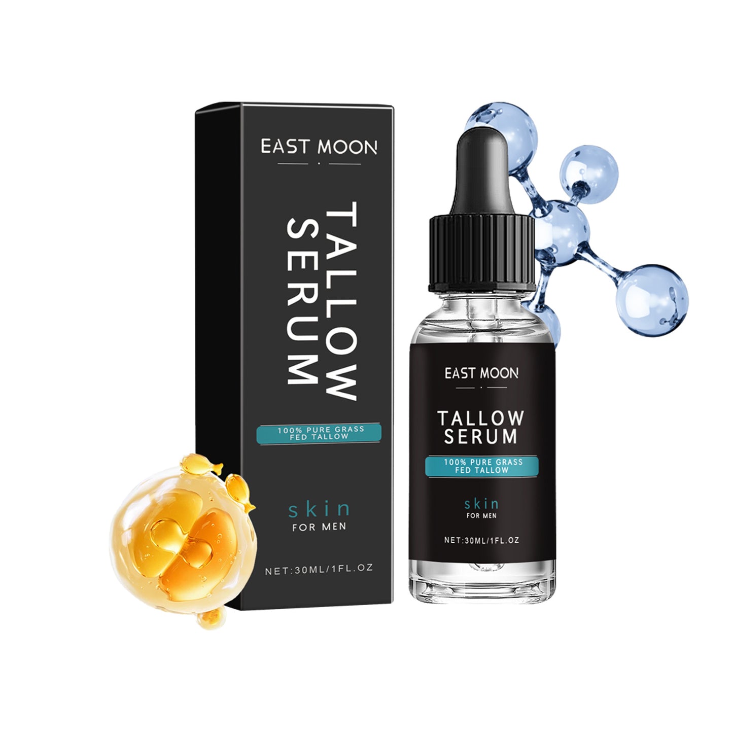 East Moon Men's Anti-Wrinkle Serum Anti-Wrinkle Firming Skin Youthful Elasticity Moisturizing Translucent Serum