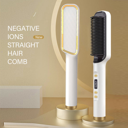 Profissional Hair Straightener Brush Electric Hot Comb Anti-scalding Ceramic Hair Curler