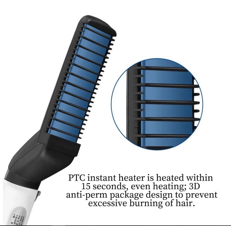 Electric Brush Professional Hair Comb Brush Beard Straightener Hair Curler Fast Heating Styling Tools