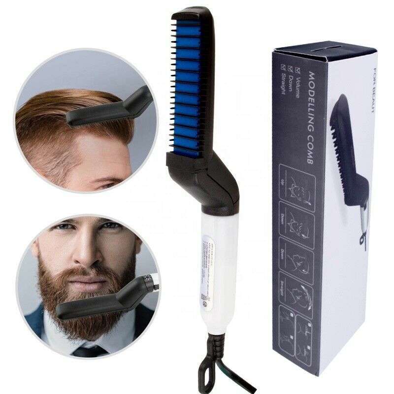 Electric Brush Professional Hair Comb Brush Beard Straightener Hair Curler Fast Heating Styling Tools