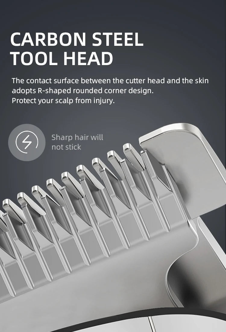 Kemei Waterproof Hair Clipper Rechargeable Electric Barber Trimmer Professional Cordless Hair Cutting Machine For Men KM-418