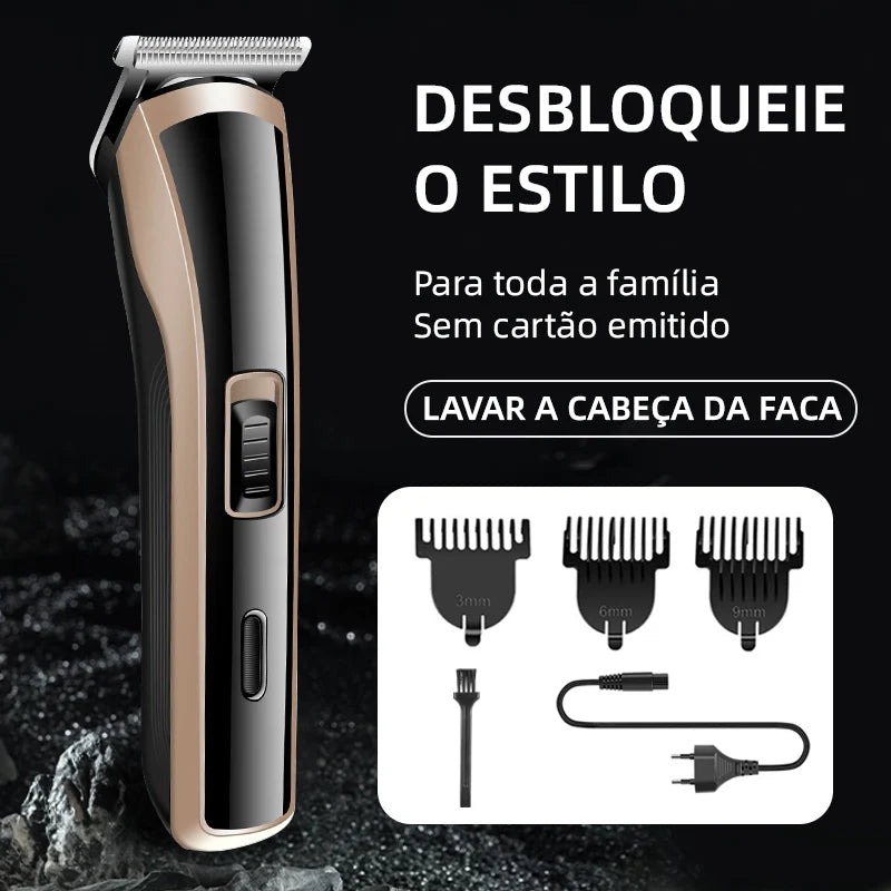 Kemei Waterproof Hair Clipper Rechargeable Electric Barber Trimmer Professional Cordless Hair Cutting Machine For Men KM-418