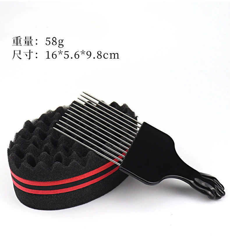 Sponge Perm Set Oval Double Sided Magic Twist Hair Brush